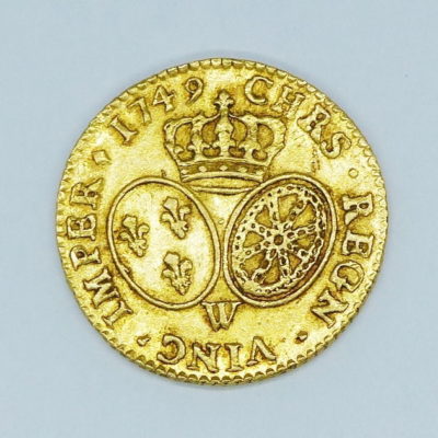 Pièce OR 18°. Louis d'OR au BANDEAU. Louis XV 1749 W. LILLE. SUP. J.C Roettiers – Image 6