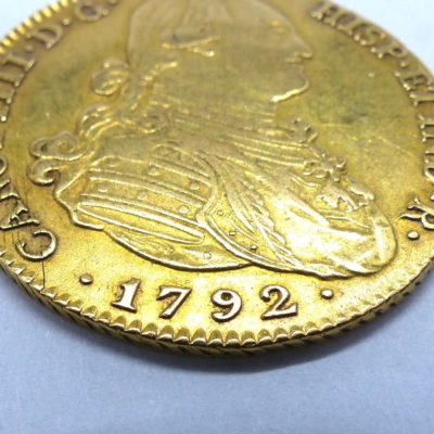 Pièce OR. Espagne, Charles IV. 4 Escudos 1792. Madrid, España, Carlos IV. Oro – Image 3