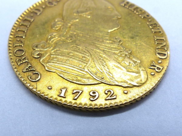 Pièce OR. Espagne, Charles IV. 4 Escudos 1792. Madrid, España, Carlos IV. Oro – Image 3