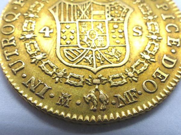 Pièce OR. Espagne, Charles IV. 4 Escudos 1792. Madrid, España, Carlos IV. Oro – Image 2