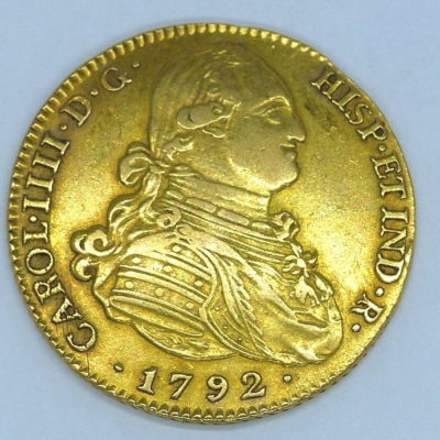 Pièce OR. Espagne, Charles IV. 4 Escudos 1792. Madrid, España, Carlos IV. Oro – Image 4