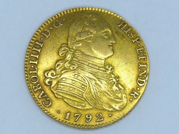 Pièce OR. Espagne, Charles IV. 4 Escudos 1792. Madrid, España, Carlos IV. Oro – Image 4