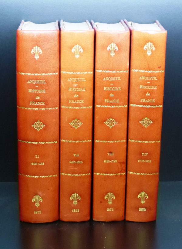 ANQUETIL. Histoire de France. 1853. 4 Volumes 27x19cm, 2050 pages. – Image 2