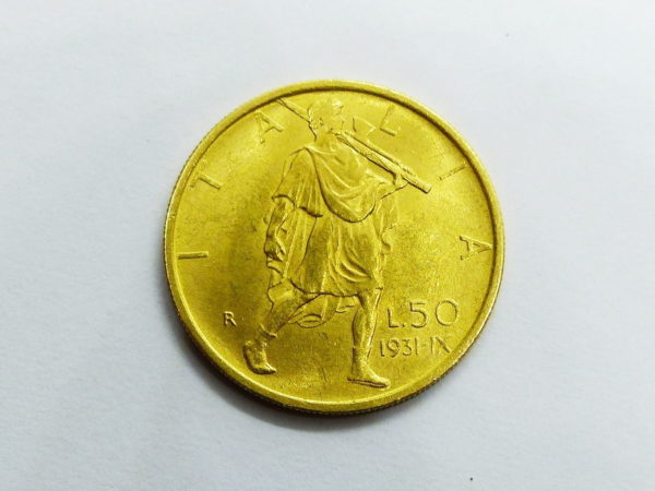 Pièce OR 50 LIRES - 1931-IX.  TTB. ITALIA. Vittorio Emmanuelle III
