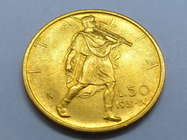 Pièce OR 50 LIRES - 1931-IX.  TTB. ITALIA. Vittorio Emmanuelle III – Image 2
