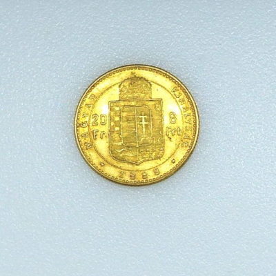 Hongrie. Hungaria. Pièce OR 20 Francs - 8 FORINT. Magyar Kiralysac 1888. TTB – Image 5