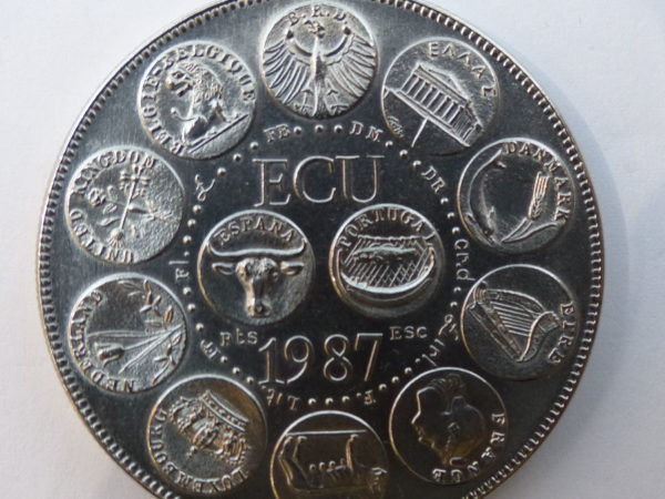 Lot de 5 Médailles Cupronickel. ECU. Europa. 1980. 1987.1992. 1995. 150 grammes – Image 4
