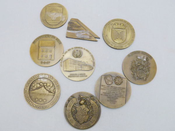 Lot de 9 Médailles Bronze. PORTUGAL. ACORES. 1640 grammes – Image 3