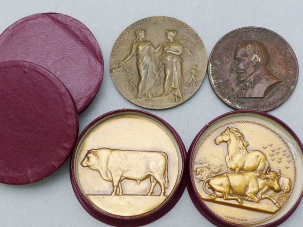 Lot de 4 Médailles Bronze. AGRICULTURE et Comice agricole de CHATELLERAULT