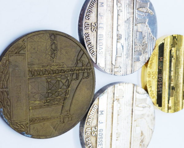 Lot de 4 Médailles Bronze Argenté & Doré. EDF GDF – Image 3