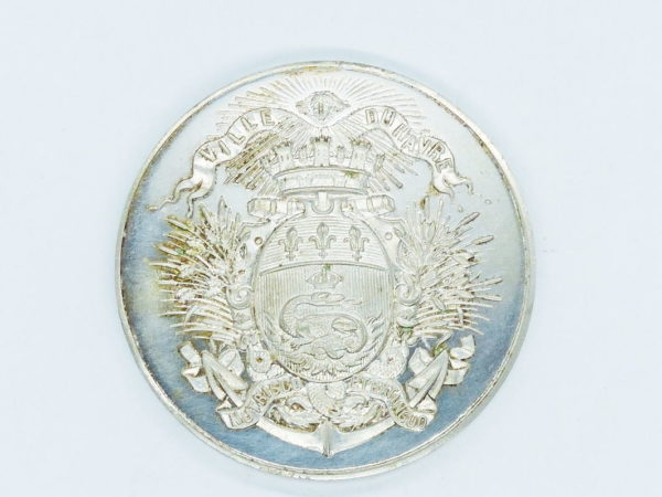 Médaille Maillechort Argenté. Ville du HAVRE. SPA. 1907. 31 gr – Image 6