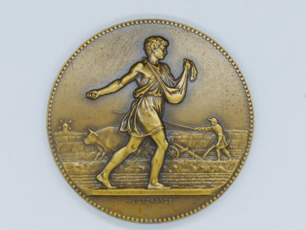 Lot: 6 Médailles BRONZE: Agriculture, Maçons, Ruche. Coudray, Dropsy, Corbin. 346 grammes – Image 4