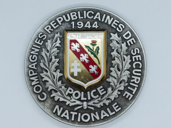 2 Médailles Bronze Argenté. CRS. POLICE. 1944. SERVIR. Drago. – Image 3