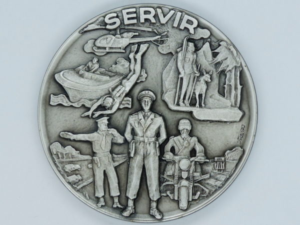 2 Médailles Bronze Argenté. CRS. POLICE. 1944. SERVIR. Drago. – Image 9