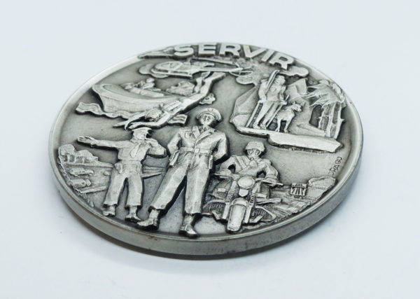 2 Médailles Bronze Argenté. CRS. POLICE. 1944. SERVIR. Drago. – Image 10