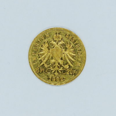Hongrie. Hungaria. Pièce OR 20 Francs - 8 FORINT. Magyar Kiralysac 1882. TB – Image 4