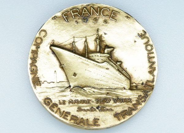 Médaille BRONZE. Paquebot FRANCE. French line. CGT 1962. COEFFIN – Image 4