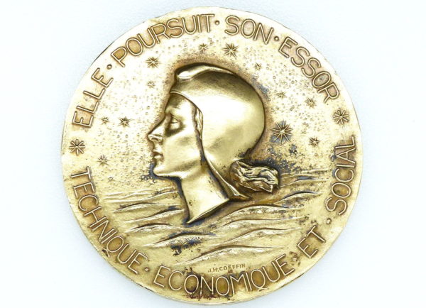 Médaille BRONZE. Paquebot FRANCE. French line. CGT 1962. COEFFIN – Image 2