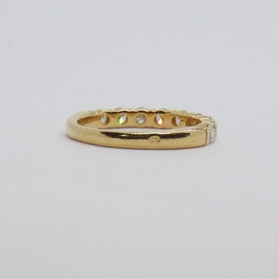 Bague "1/2 ALLIANCE" 9 Diamants. OR Jaune 750°/°°. 3 gr – Image 12