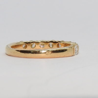 Bague "1/2 ALLIANCE" 9 Diamants. OR Jaune 750°/°°. 3 gr – Image 11
