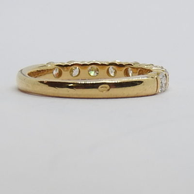 Bague "1/2 ALLIANCE" 9 Diamants. OR Jaune 750°/°°. 3 gr – Image 10