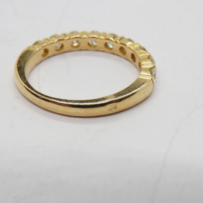 Bague "1/2 ALLIANCE" 9 Diamants. OR Jaune 750°/°°. 3 gr – Image 9