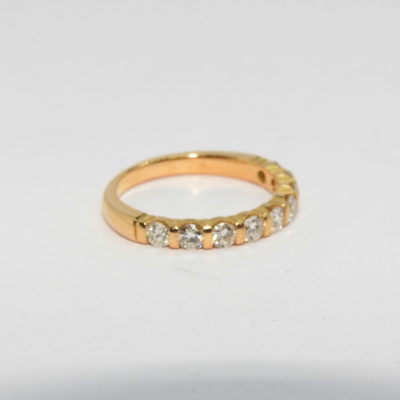 Bague "1/2 ALLIANCE" 9 Diamants. OR Jaune 750°/°°. 3 gr – Image 5