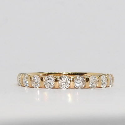 Bague "1/2 ALLIANCE" 9 Diamants. OR Jaune 750°/°°. 3 gr – Image 2