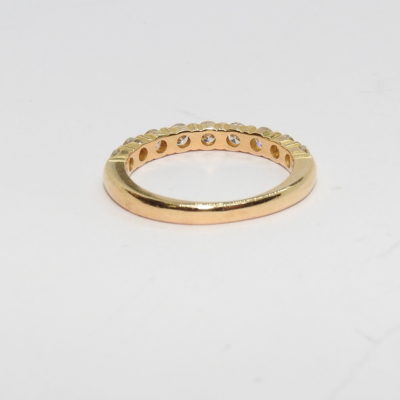 Bague "1/2 ALLIANCE" 9 Diamants. OR Jaune 750°/°°. 3 gr – Image 8