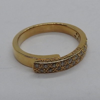 Bague "GUY LAROCHE" 24 Diamants "tailles modernes". OR Jaune 750°/°°. 4,6 gr – Image 4