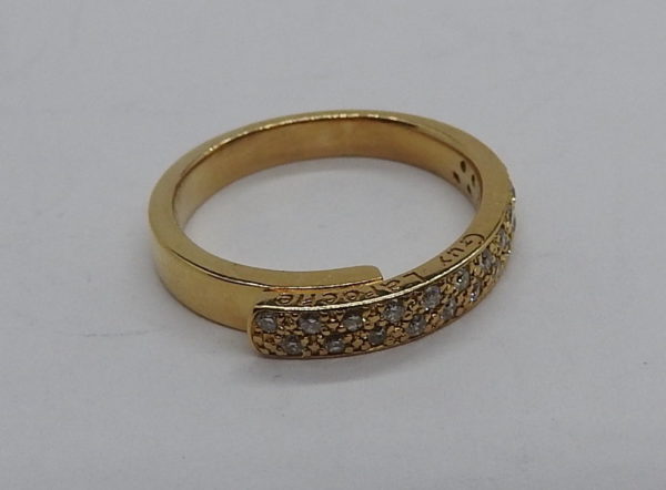 Bague "GUY LAROCHE" 24 Diamants "tailles modernes". OR Jaune 750°/°°. 4,6 gr – Image 4