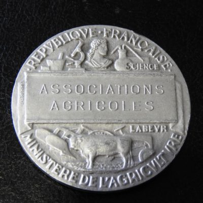 Médaille Argent 37 gr. Agriculture. Science et Labeur. Graveur HM Petit. – Image 2