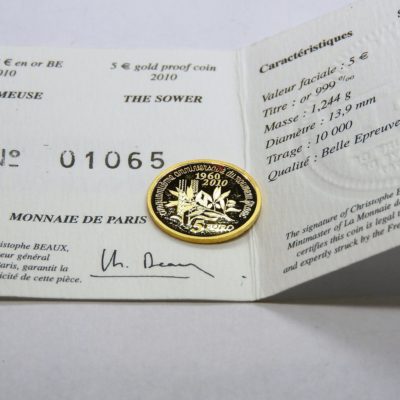 5 €uro OR . SEMEUSE de ROTY pour les 50 Ans du nouveau Francs 1960 - 2010 – Image 6