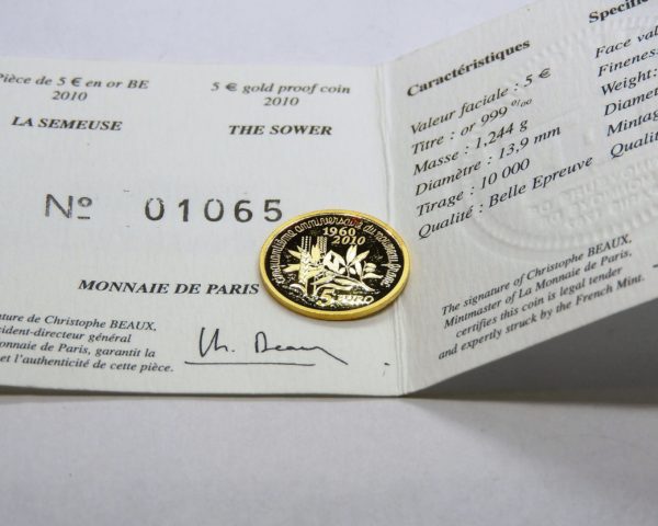 5 €uro OR . SEMEUSE de ROTY pour les 50 Ans du nouveau Francs 1960 - 2010 – Image 6