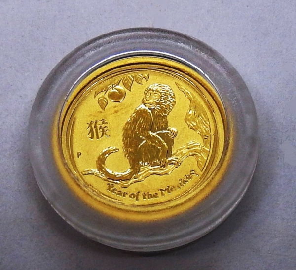 Pièce OR 999. 5 $ AUSTRALIE 2016. Elisabeth II. Year of the monkey. Gold 9999