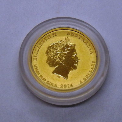 Pièce OR 999. 5 $ AUSTRALIE 2016. Elisabeth II. Year of the monkey. Gold 9999 – Image 2