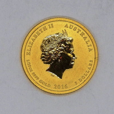 Pièce OR 999. 5 $ AUSTRALIE 2016. Elisabeth II. Year of the monkey. Gold 9999 – Image 5