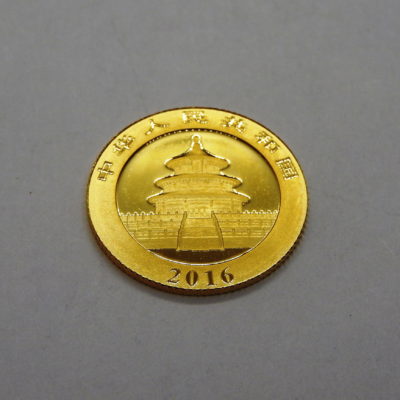 Chine: 50 Yuan OR 999°/°° . Gold coin. PANDA. 3 grammes – Image 2