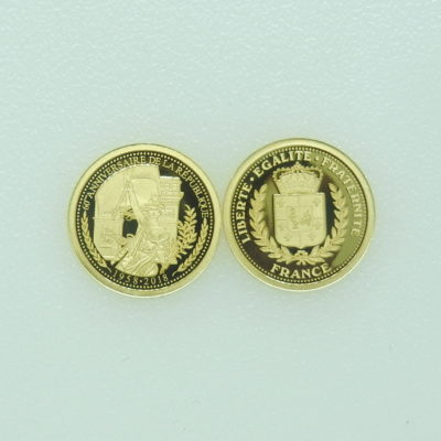 2 médailles OR 585. 60° anniversaire de la V° République. 1958-2018 – Image 4