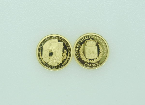 2 médailles OR 585. 60° anniversaire de la V° République. 1958-2018 – Image 4