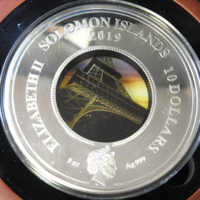 10$. 5 onces ARGENT PUR 999. EIFFEL.10 Dollars Iles Salomon. 2019. 155 grammes. 500 ex – Image 3