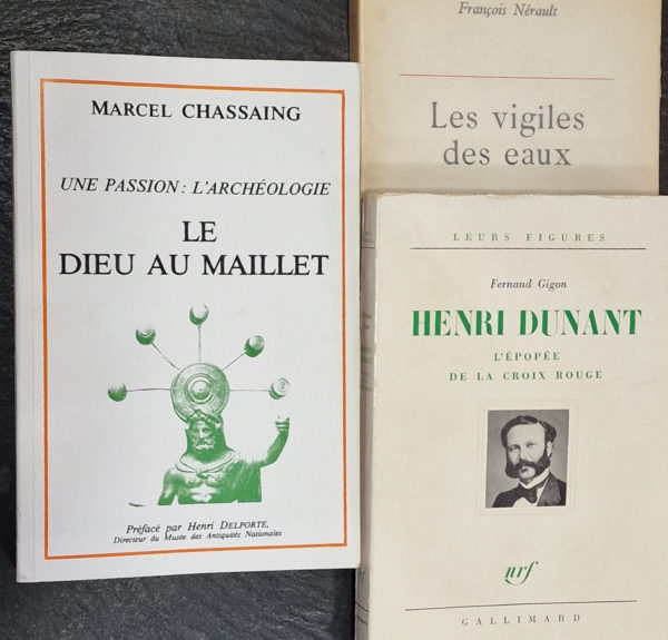 Lot de 3 livres sur la CROIX ROUGE Henri Dunant, l'ARCHEOLOGIE, l'ésotérisme, etc
