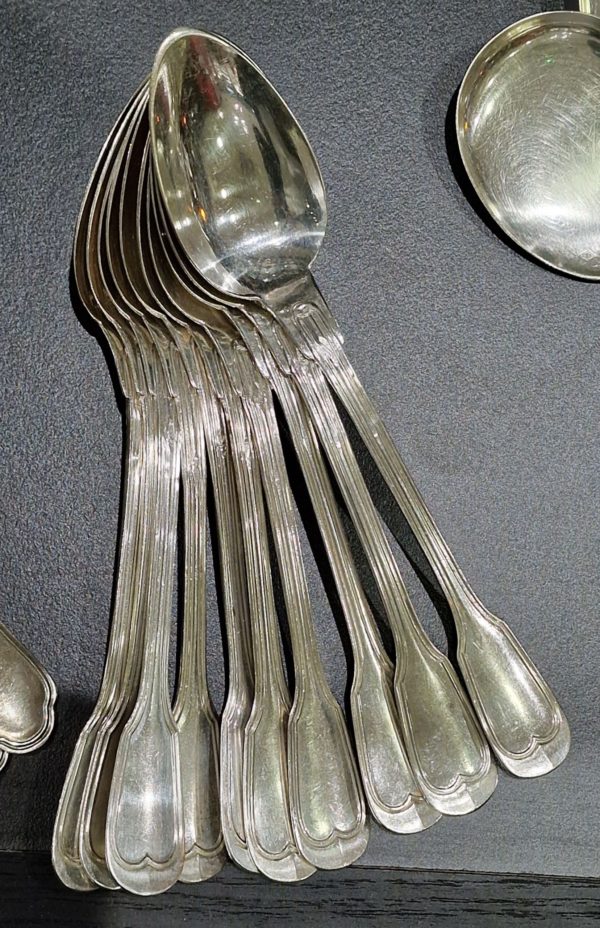 10 Cuillères à café. FILET. Argent Massif. poinçons Minerve. Parfait état