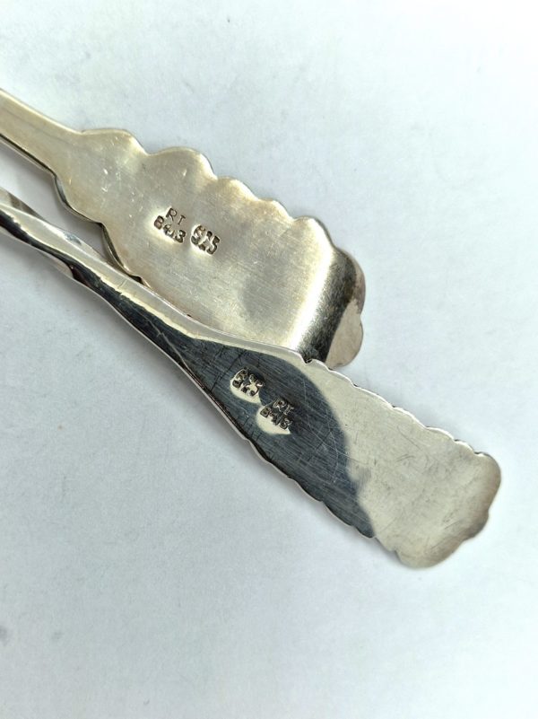 Service à chocolat. Rare paire de TOUILLEURS Argent Massif 925°/°° 63,3 g. 276 mm – Image 5