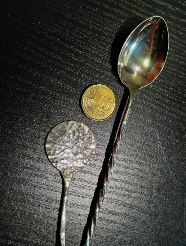 Service à chocolat. Rare paire de TOUILLEURS Argent Massif 925°/°° 63,3 g. 276 mm – Image 3