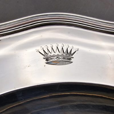 Plat Argent Minerve. 720 g. XIX°. J.Piault.  Armorié d'une Couronne Ducale – Image 3