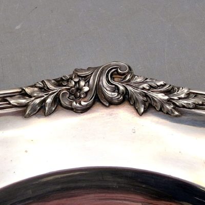 Plat Argent Minerve. 720 g. XIX°. J.Piault.  Armorié d'une Couronne Ducale – Image 4