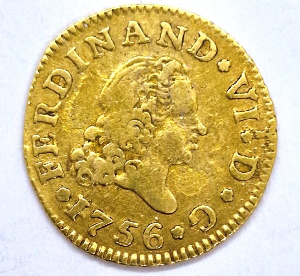 Espagne - 1/2 escudo. Or 917°/°°  - Ferdinand VI - 1756