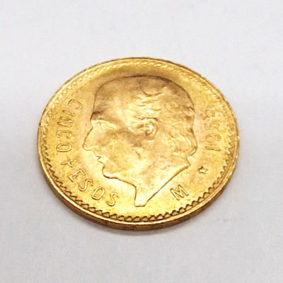 Pièce OR. 5 PESOS MEX OR. 4,1 g. OR 900°/°°. Mexique. 1955. Gold coin. – Image 4