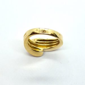 Bague Or Jaune 750°/°°  18 Carats. 9,6gr. 3 DIAMANTS – Image 9